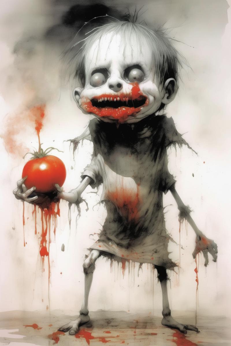 00008-3027682155-_lora_Stephen Gammell Style_1_Stephen Gammell Style - stephen gammell illustration of a fugly boy eating a rotten goopy tomato.png